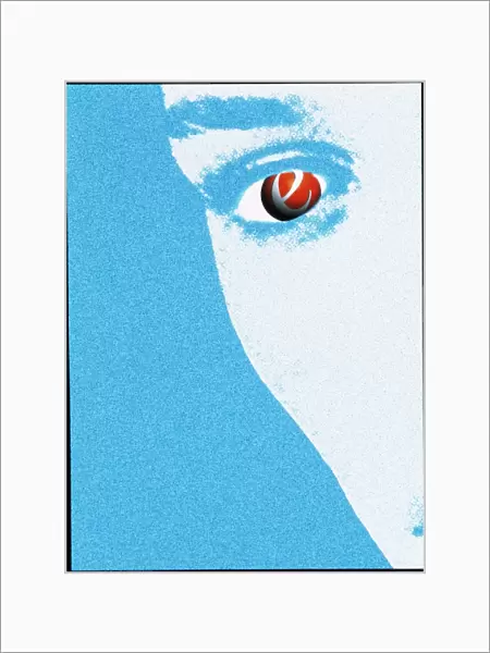 Abstract artwork of an ecstasy pill in an eye