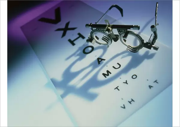 Ophthalmology test frames and eye chart