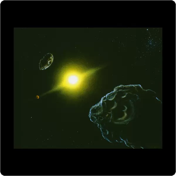 Artists impression of view from the asteroid belt
