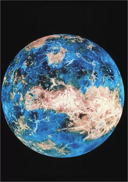 Coloured radar image of Venus eastern hemisphere