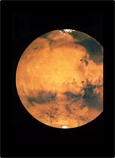 Mosaic of images showing one of Mars hemispheres