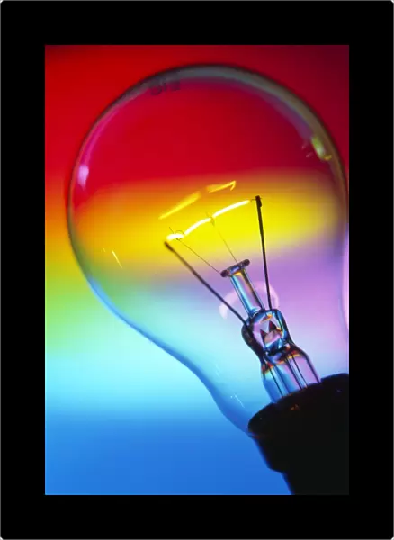 View of an lit electric light bulb