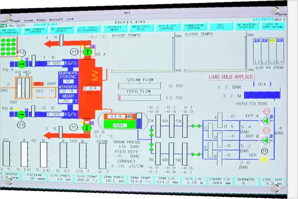 Screenshot of a boiler control system