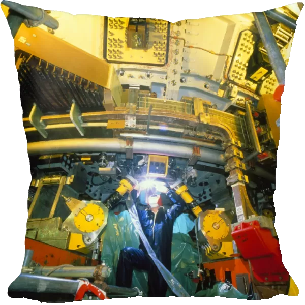Engineer working on tokamak fusion reactor at JET