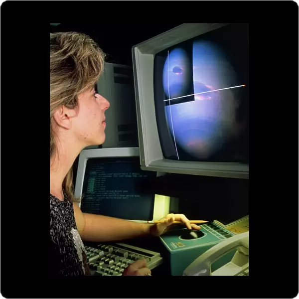 Woman using image processing data from Voyage 11