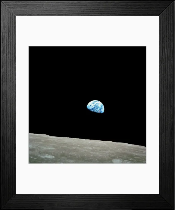 Framed Print : Apollo 8 Earthrise over Moon Print Framed Print : Apollo 8 Earthrise over Moon Print