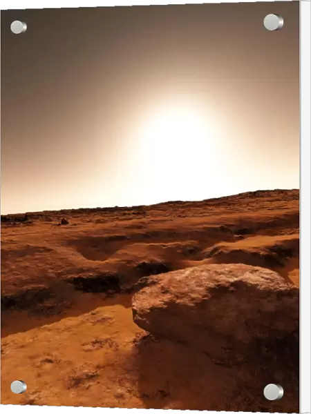 Martian landscape and Sun, artwork