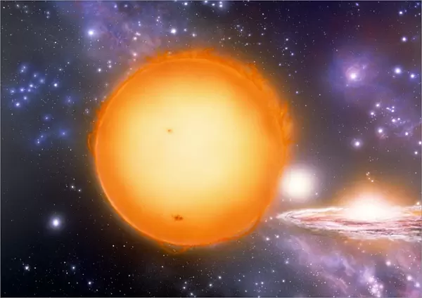Artists impression of the evolution of the sun