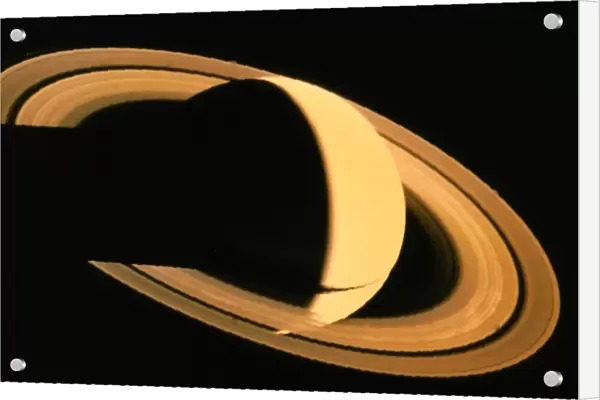 Voyager 1 photograph of Saturn & its ring system