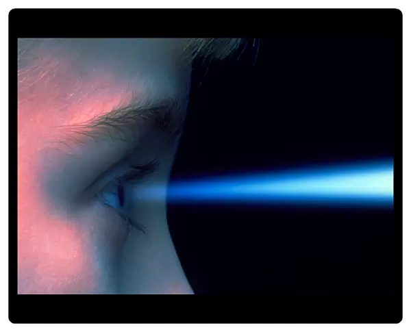 Vision: blue light entering the eye of a child