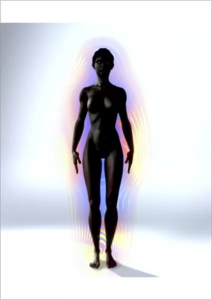 Naked womans body with aura, artwork