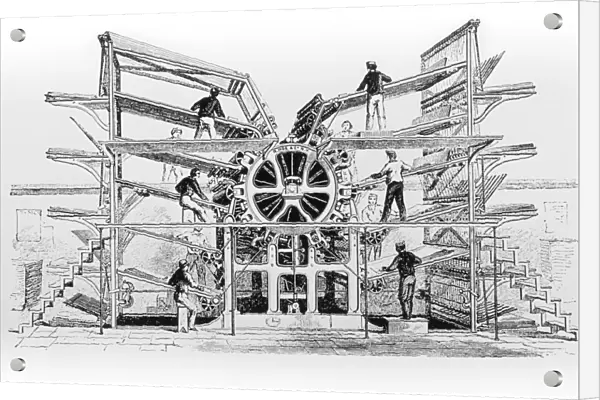 Engraving of the Hoe Rotary Press
