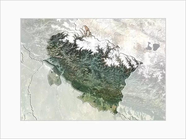 Uttarakhand, India, satellite image