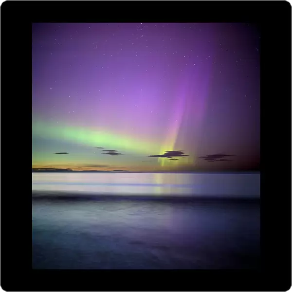 Aurora borealis, Druridge Bay, UK