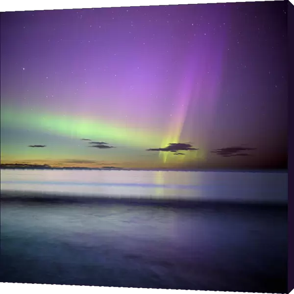 Aurora borealis, Druridge Bay, UK