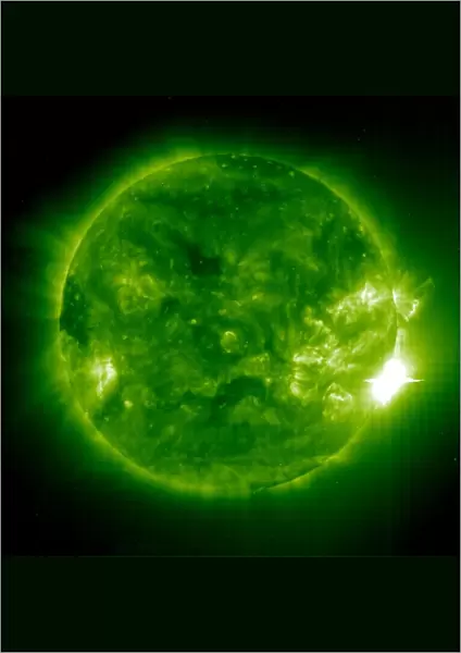 Giant solar flare, UV telescope image