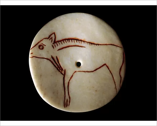Stone Age (Magdalenian) bone disc