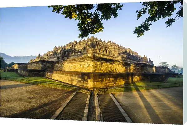 Early morning light at the temple complex of Borobodur, UNESCO World Heritage Site, Java, Indonesia, Southeast Asia, Asia