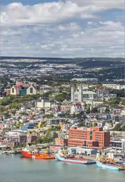 St. Johns Harbour and downtown area, St. Johns, Newfoundland, Canada, North America