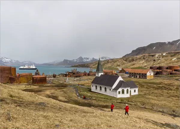 The abandoned and recently restored whaling station at Grytviken, South Georgia, UK Overseas Protectorate, Polar Regions