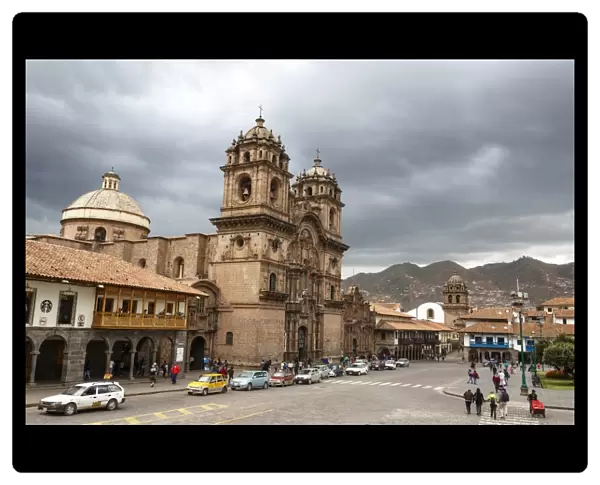 View over Iglesia de la Compania de Jesus church and La Merced church, Cuzco, UNESCO World Heritage Site, Peru, South America