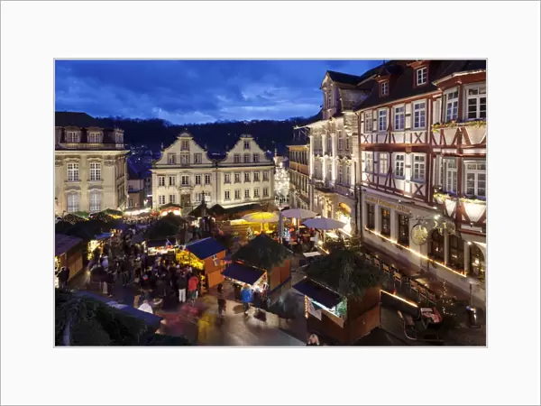 Christmas fair, market place, Schwaebisch Hall, Hohenlohe, Baden Wurttemberg, Germany, Europe