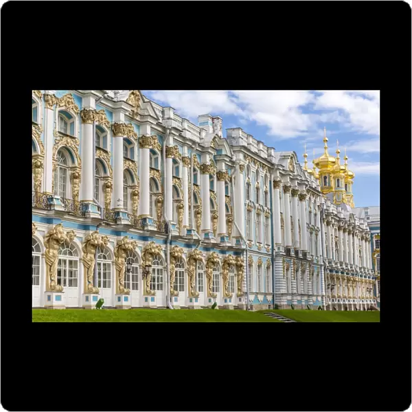 Exterior view of the Catherine Palace, Tsarskoe Selo, St. Petersburg, Russia, Europe