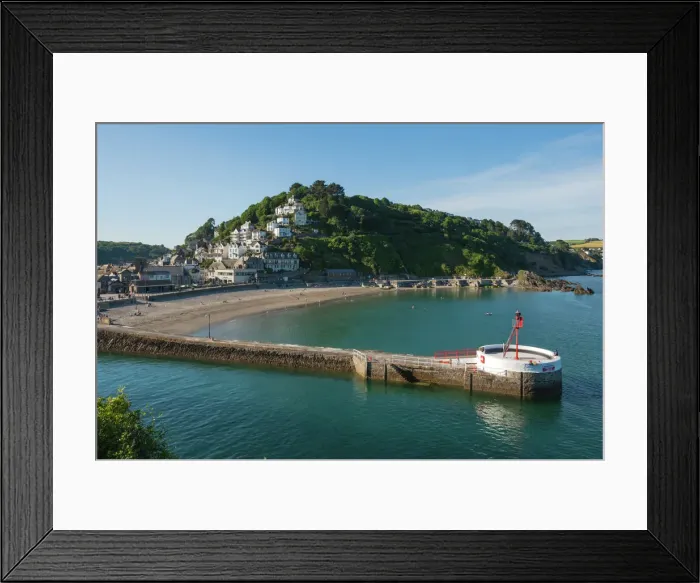 Framed Print : Looe Pier and Lighthouse Print, Cornwall Coast Framed Print : Looe Pier and Lighthouse Print, Cornwall Coast