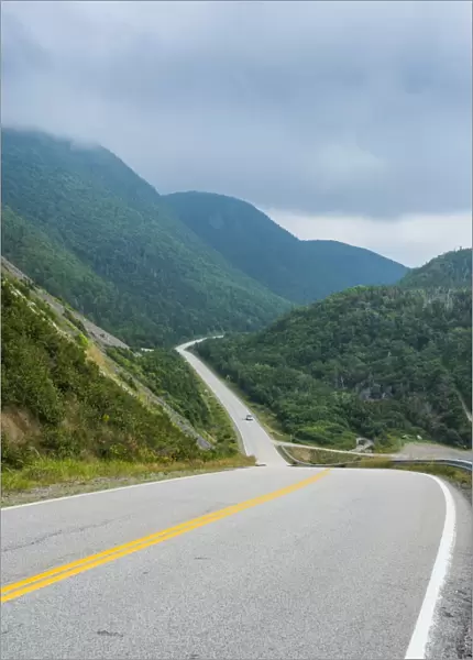 Long straight road, Cape Breton Highlands National Park, Cape Breton Island, Nova Scotia, Canada, North America