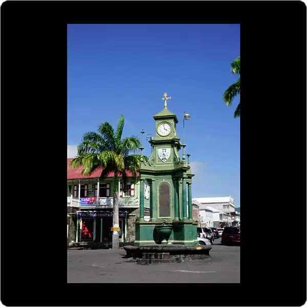 Clock Tower in the centre of capital, Piccadilly Circus, Basseterre, St. Kitts, St
