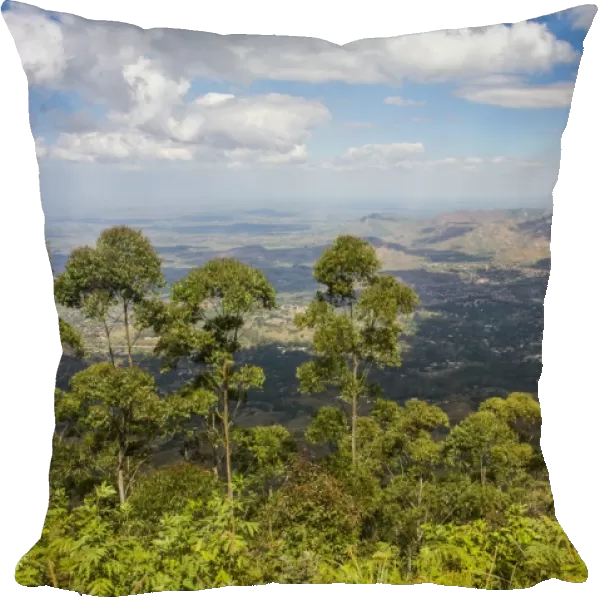 View over Zomba and the highlands from the Zomba Plateau, Malawi, Africa