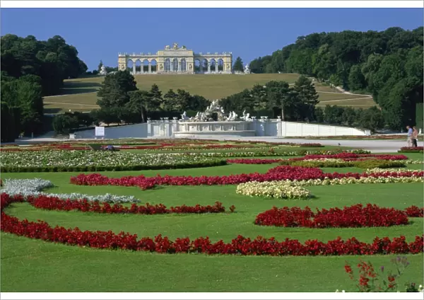 Gloriette and Neptune fountain, Schonbrunn Gardens, UNESCO World Heritage Site