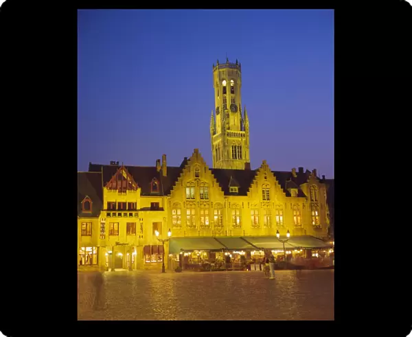 Burg Square and Belfry tower, Bruges, UNESCO World Heritage Site, Belgium, Europe
