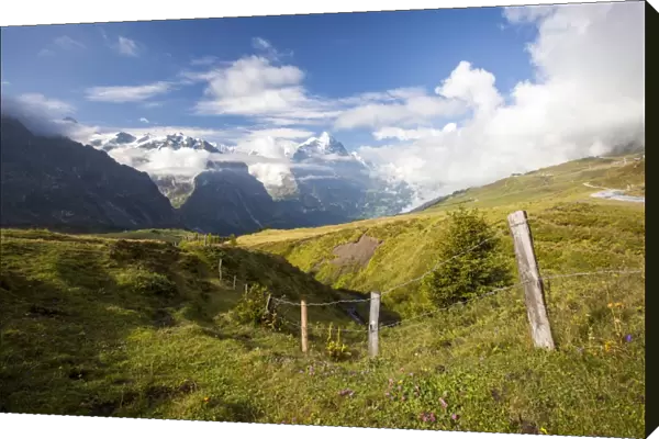 View of Mount Eiger from First, Grindelwald, Bernese Oberland, Canton of Bern, Swiss Alps