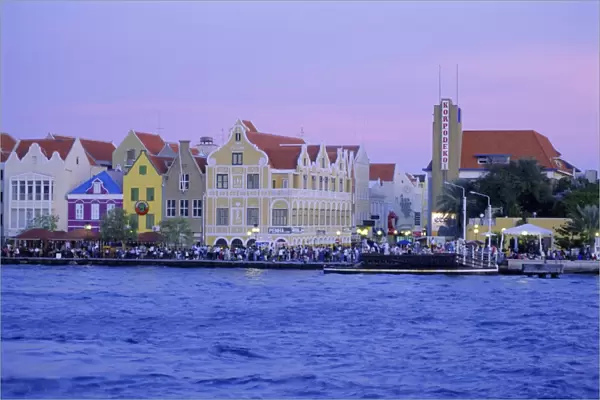 Colonial gabled waterfront buildings, Willemstad, Curacao, Caribbean, West Indies