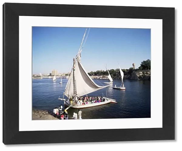 Feluccas on the River Nile, Aswan, Egypt, North Africa, Africa