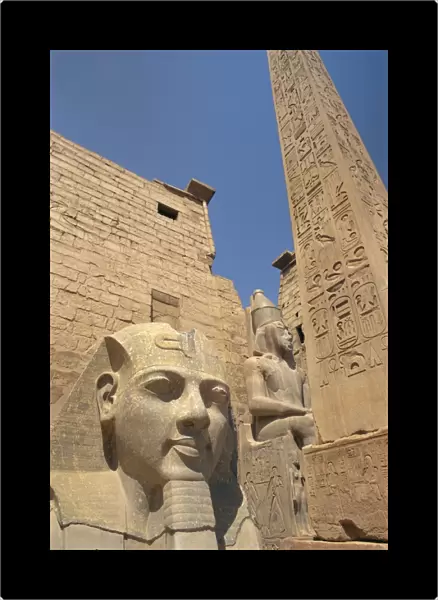 Ramses II and the Obelisk at Luxor Temple, Luxor, Thebes, Egypt, Africa