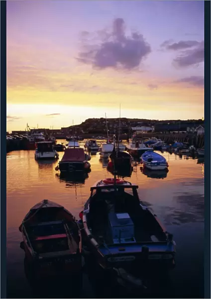 Harbour at sunset, West Bay, Dorset, England, UK, Europe