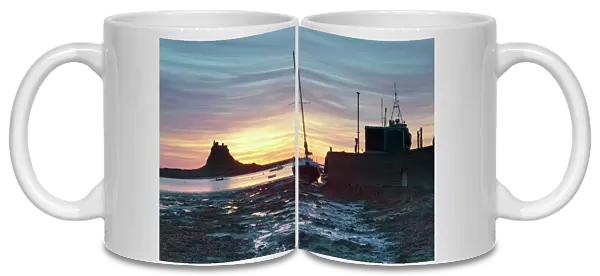 Sunrise at Lindisfarne, Holy Island, Northumberland, England, United Kingdom, Europe