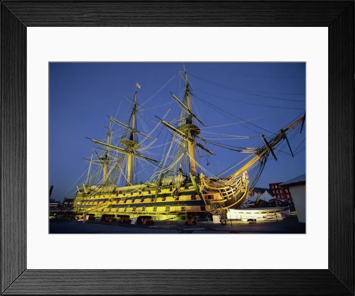 Framed Print : HMS Victory Print at Night, Portsmouth Dockyard Framed Print : HMS Victory Print at Night, Portsmouth Dockyard