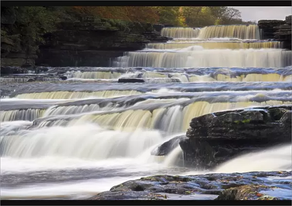 Lower Aysgarth Falls and autumn colours, near Hawes, Wensleydale, Yorkshire Dales National Park