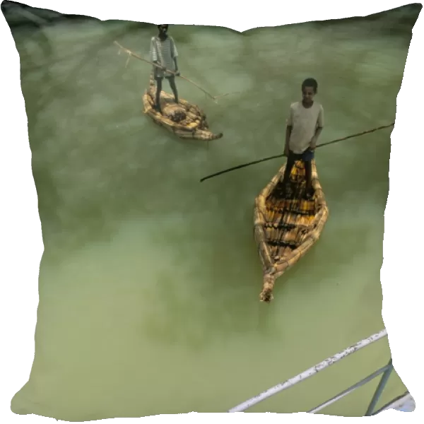 Papyrus boats, Lake Tana, Gondar region, Ethiopia, Africa