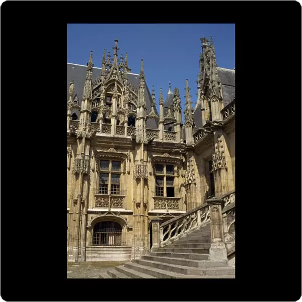 Flamboyant gothic architecture of the 14th century, Palais de Justice in the city of Rouen