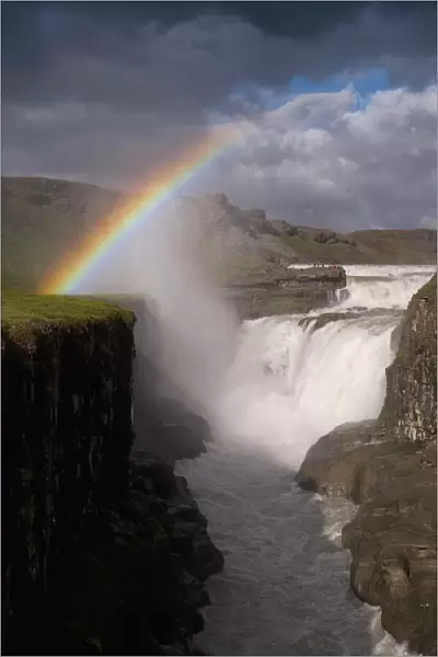 Gullfoss, Icelands most famous waterfall tumbles 32m