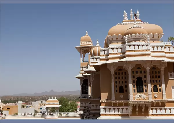 Domes of Deogarh Mahal Palace hotel, Deogarh, Rajasthan, India, Asia