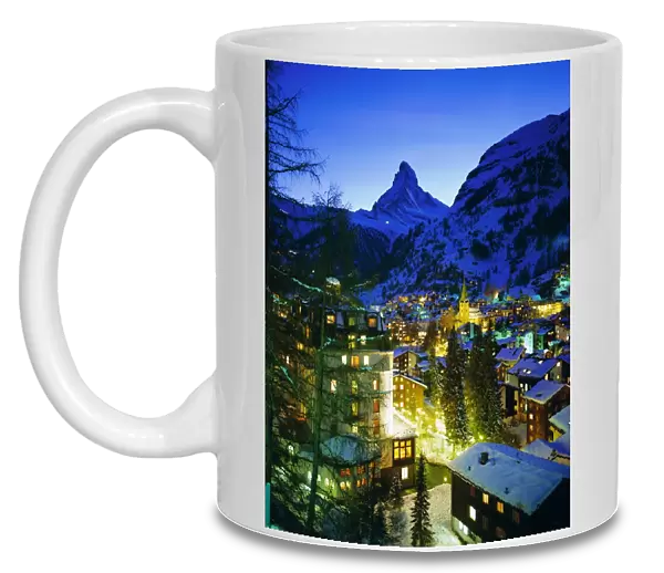 Zermatt and the Matterhorn mountain in winter