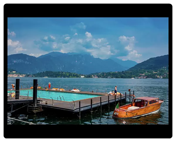 Floating Pool at Grand Hotel Tremezzo, Lake Como, Lombardy, Italy, Europe