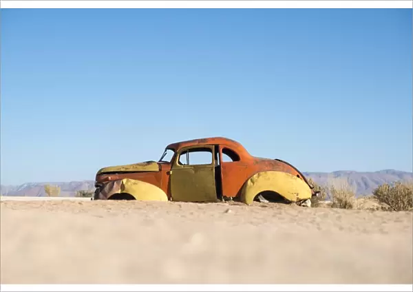 An abandoned car near the small town of Solitare, Namibia, Africa