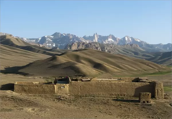 The Koh-e Baba mountains make an impressive backdrop in Bamiyan Province, Afghanistan