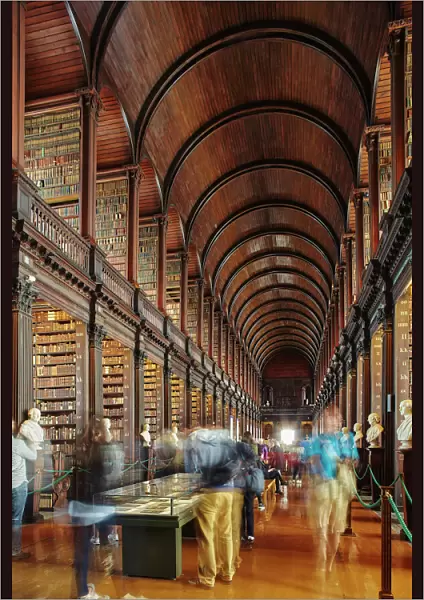 The Long Room in the library of Trinity College, Dublin, Republic of Ireland, Europe
